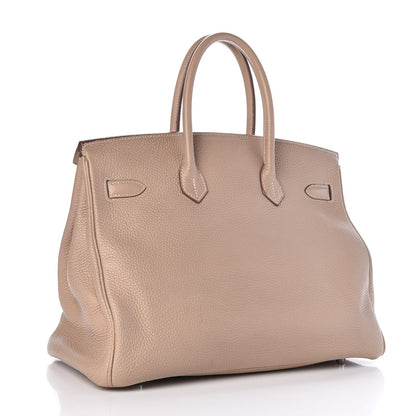 Hermes Taurillon Clemence Birkin 35 Argile 4 of 33