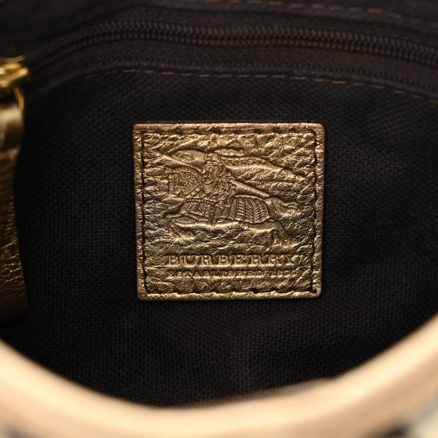 Haymarket Check Perforated Crossbody Gold
