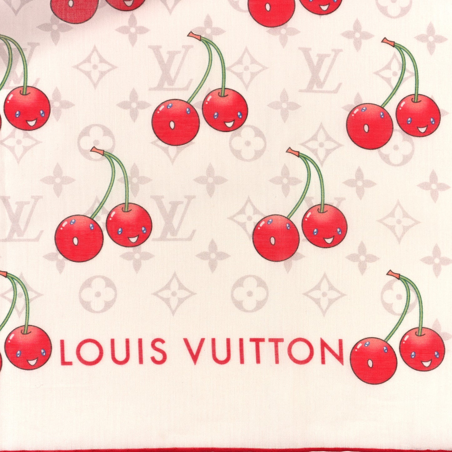 LV X TM Cotton Monogram Cerise Shawl White