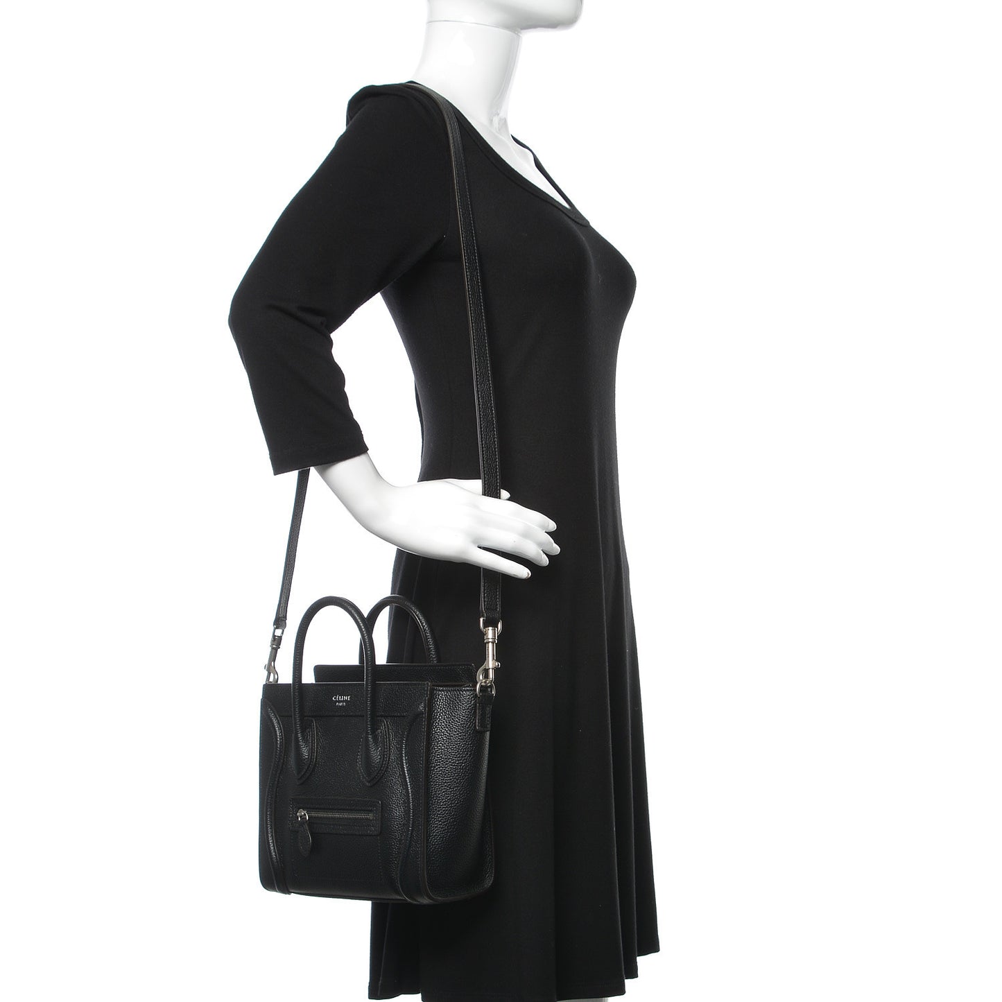 Drummed Calfskin Nano Luggage Black