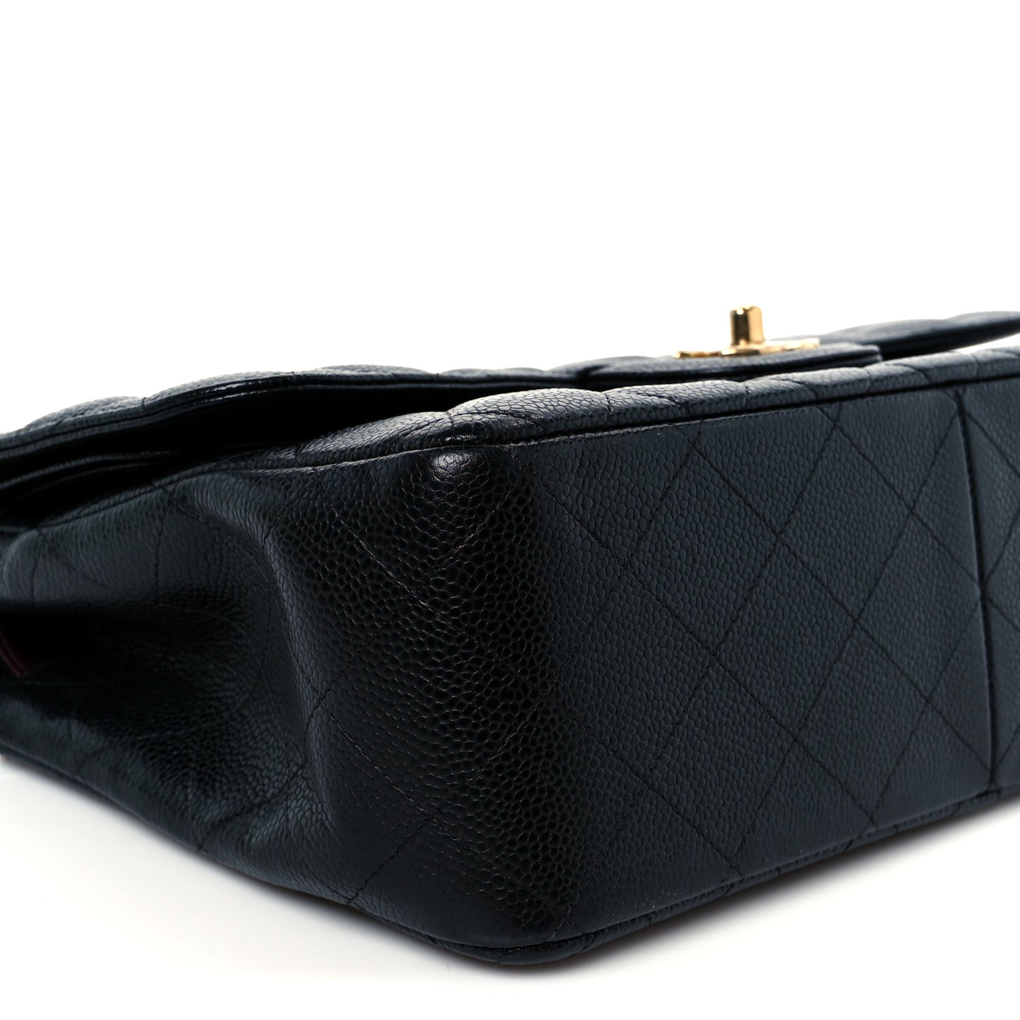 Caviar Quilted Jumbo Double Flap Black