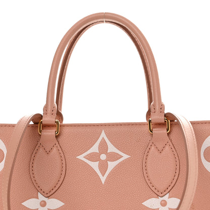 Louis Vuitton Empreinte Monogram Giant Onthego MM Rose Trianon Creme 7 of 10