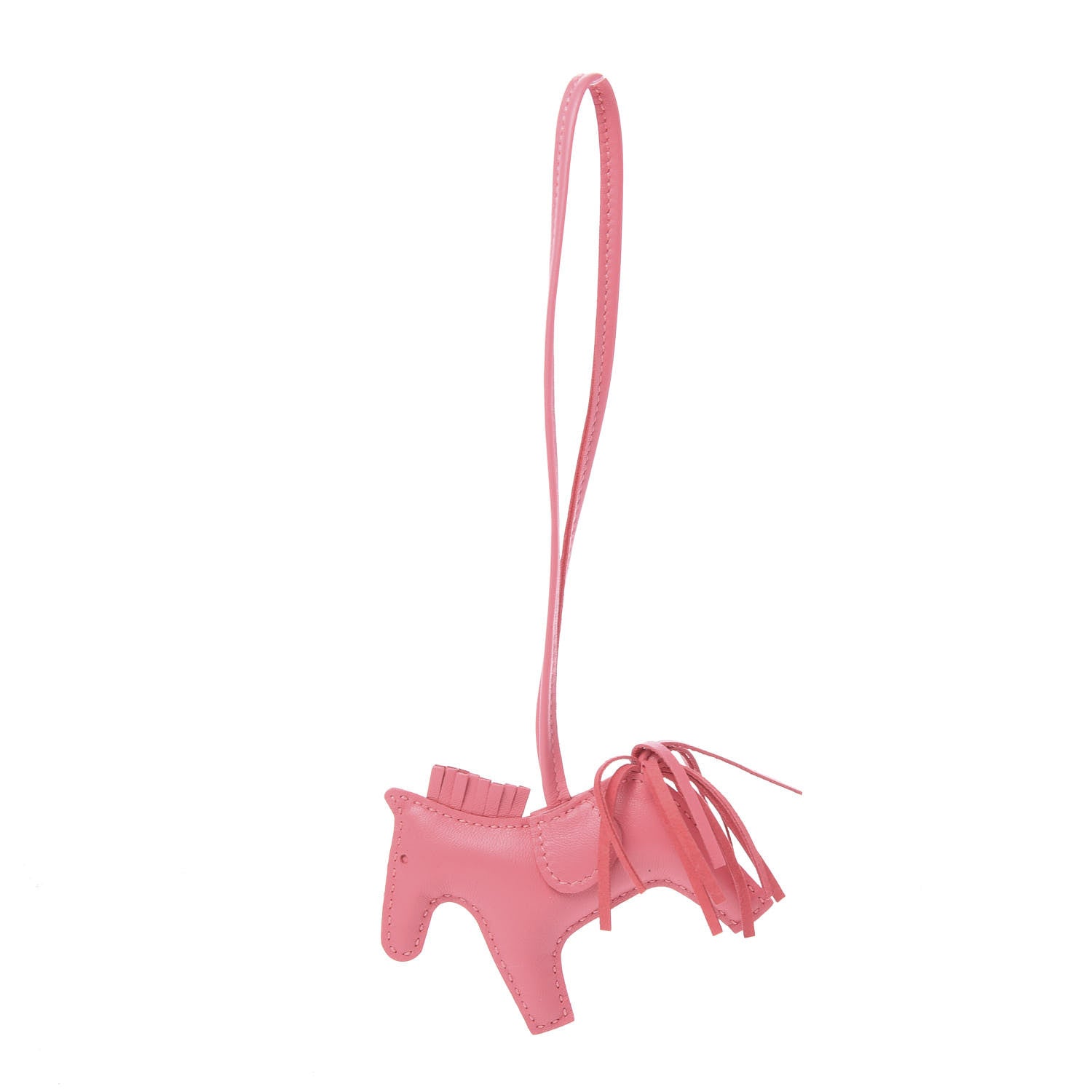 Hermes Milo Lambskin Grigri Rodeo Horse Bag Charm PM Rose Azalee 1 of 5