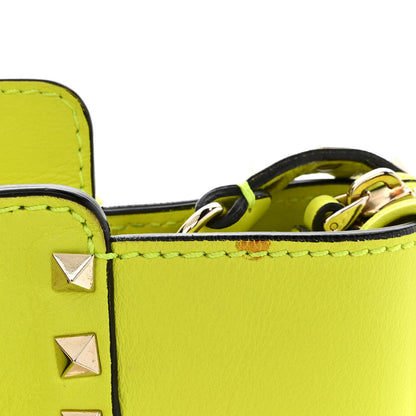 Valentino Garavani Vitello Small Rockstud Double Handle Tote Yellow Fluo 10 of 12