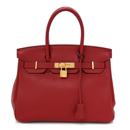 Hermes Taurillon Clemence Birkin 30 Rouge Garance 1 of 12