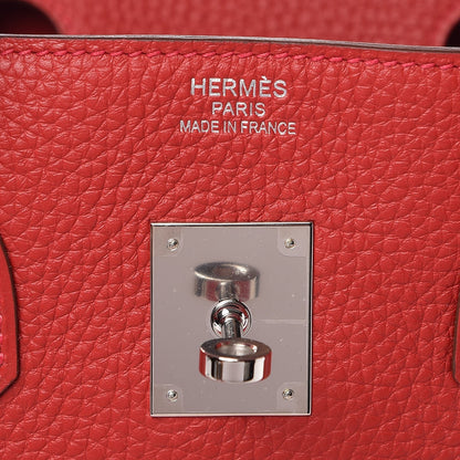Hermes Taurillon Clemence Birkin 35 Rouge Casaque 16 of 30