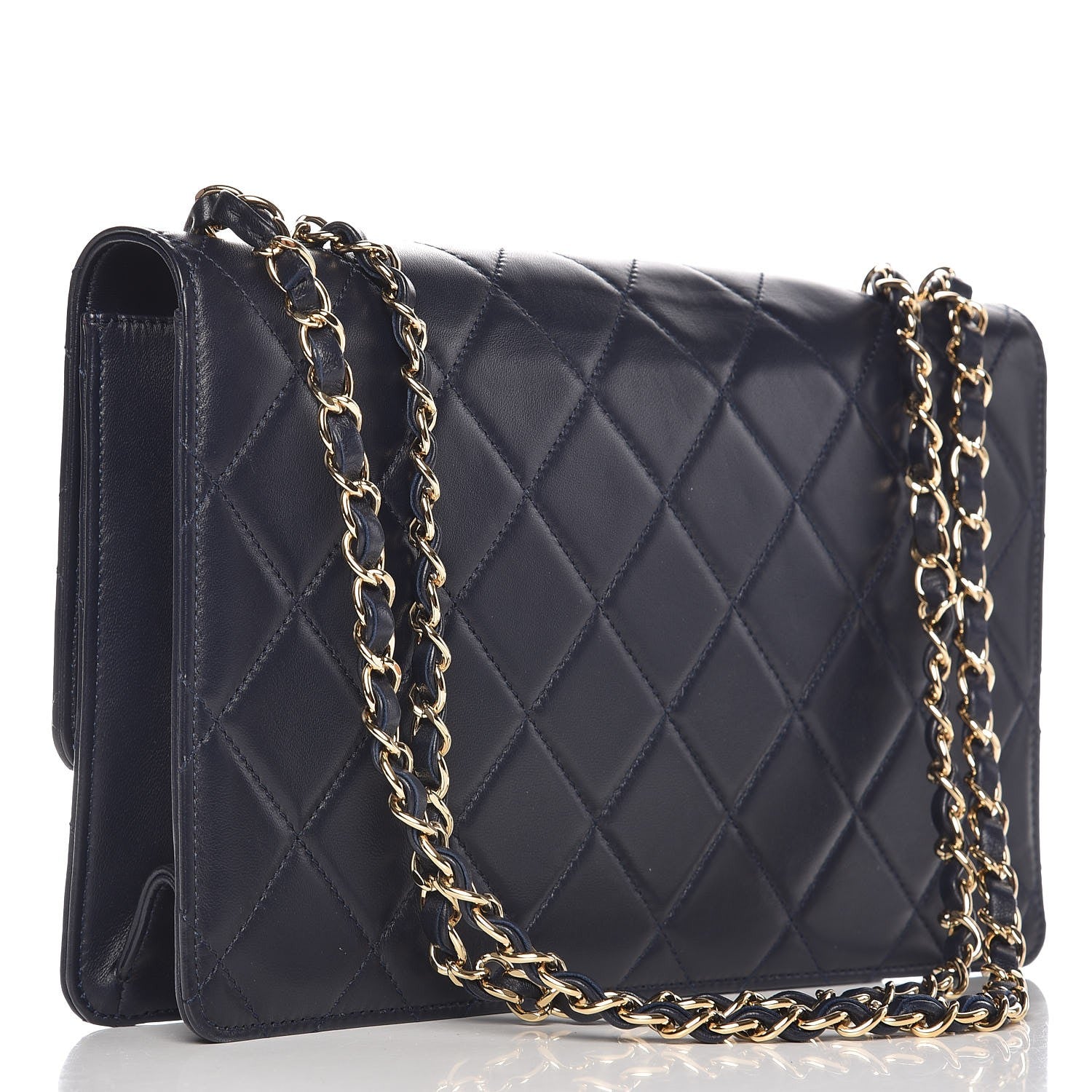 Chanel Lambskin Quilted Large Golden Class Flap Navy 4 of 8