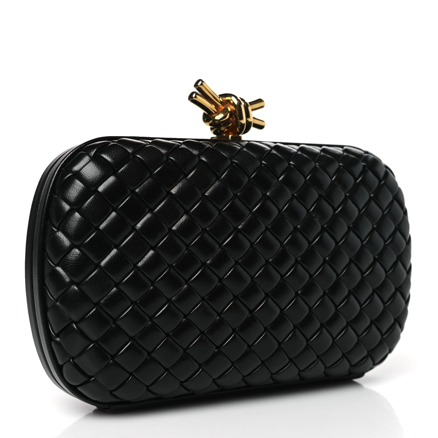 Nappa Intrecciato Knot Clutch Black