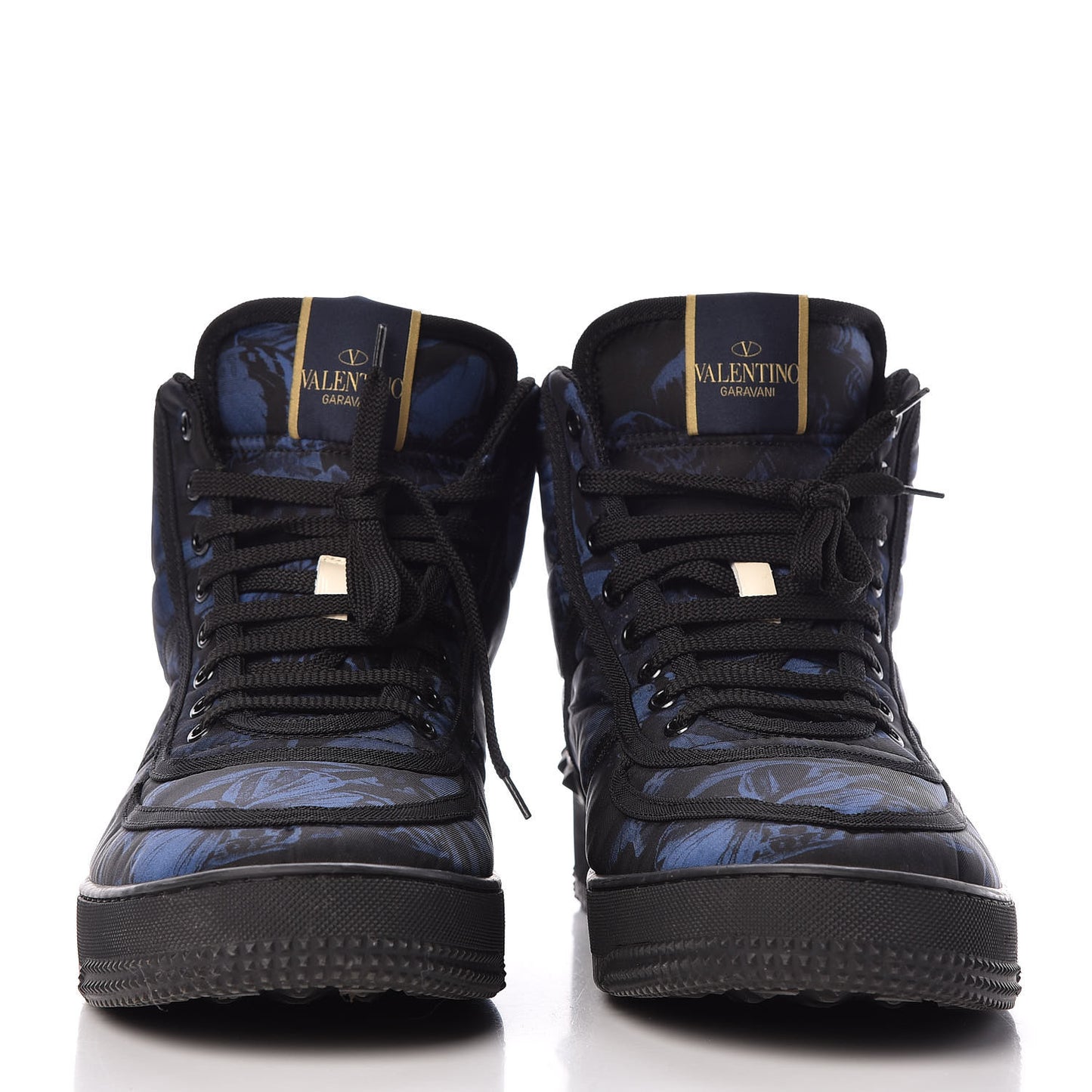 Nylon Camubutterfly Mens Rockstud High Top Sneakers 45 Marine Light Ivory Black