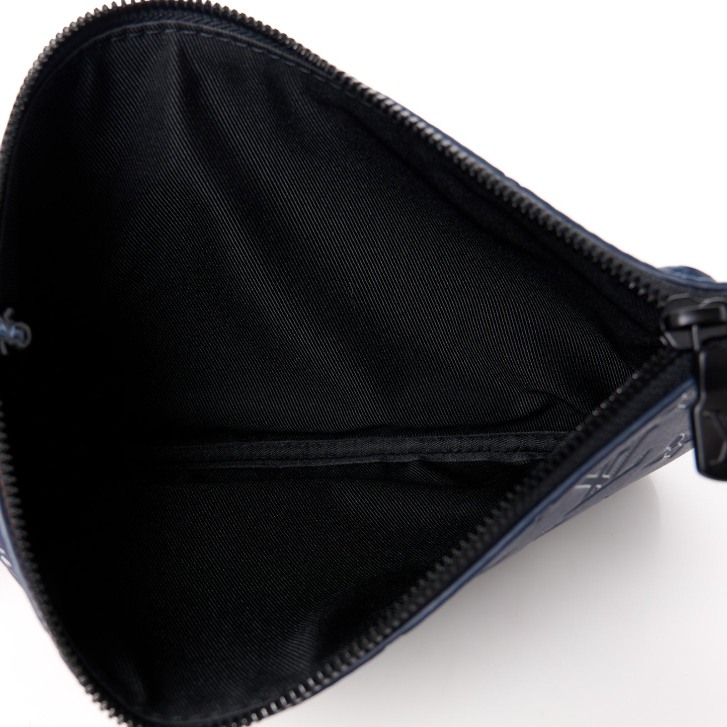 Calfskin Monogram Shadow Trio Messenger Navy White
