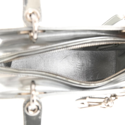 Christian Dior Metallic Patent Calfskin Medium Lady Dior Silver 5 of 11