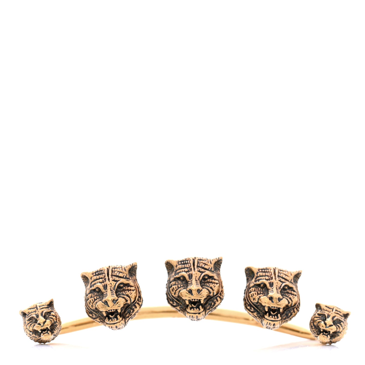 Gucci Metal Tiger Multi-Finger Ring Antique Gold 1 of 5