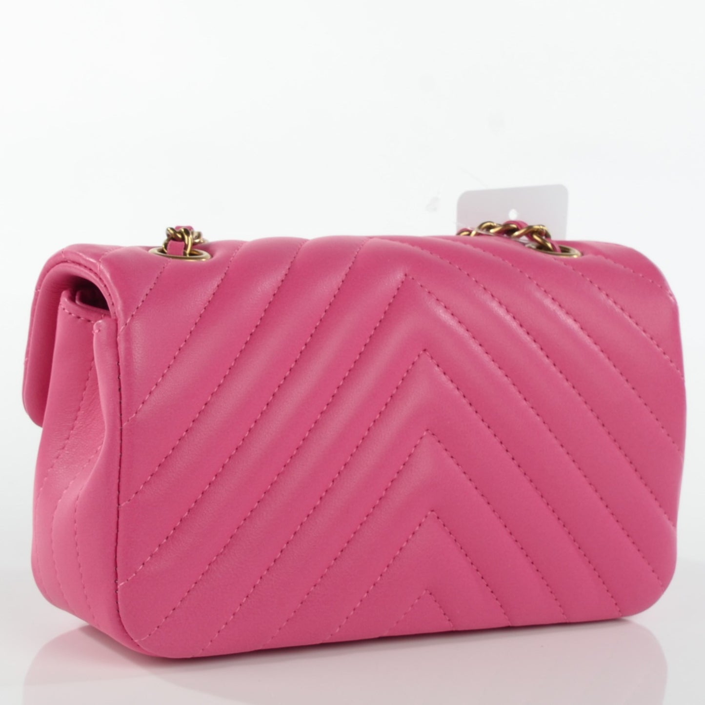 Lambskin Chevron Quilted Extra Mini Flap Pink
