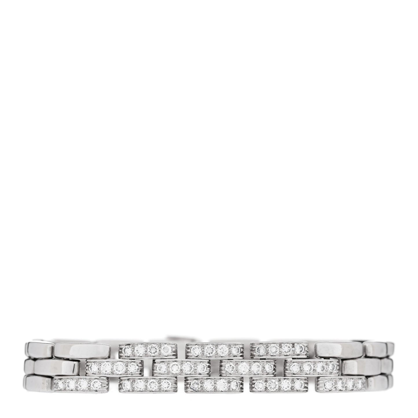 18K White Gold Diamond Maillon Panthere Link Bracelet