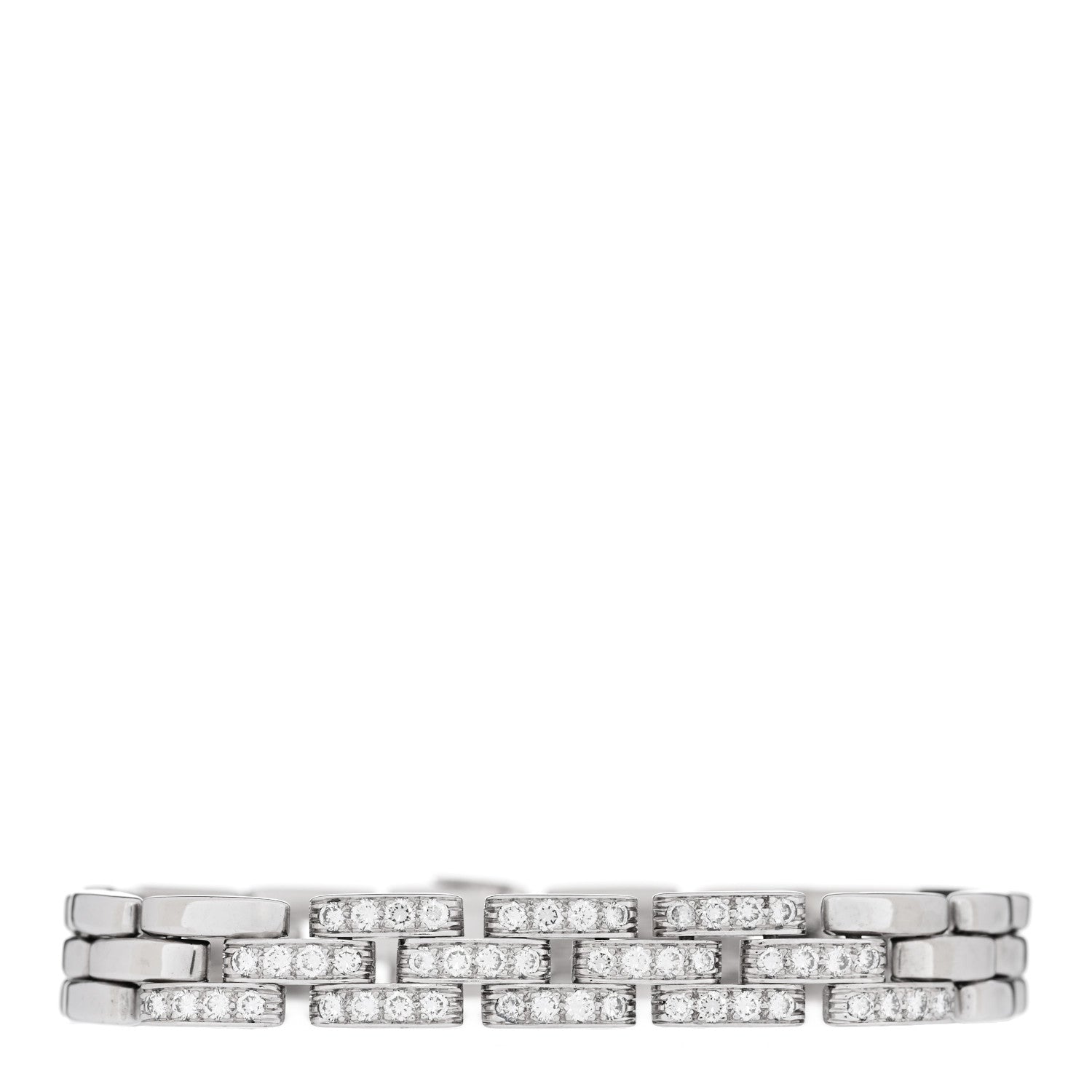 Cartier 18K White Gold Diamond Maillon Panthere Link Bracelet 1 of 5