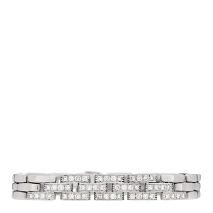Cartier 18K White Gold Diamond Maillon Panthere Link Bracelet 1 of 5