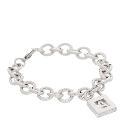 Tiffany Sterling Silver Initial A Lock Charm Bracelet 1 of 4