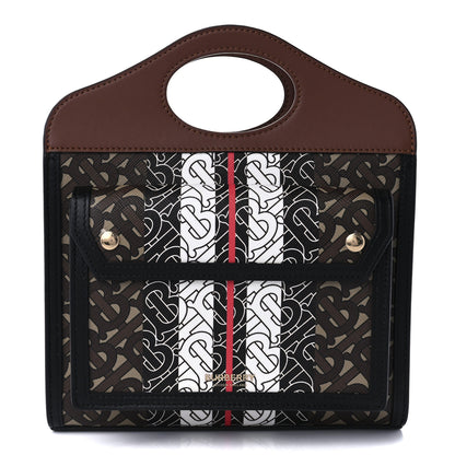 Burberry E-Canvas Monogram Stripe Mini Pocket Bag Bridle Brown 1 of 8