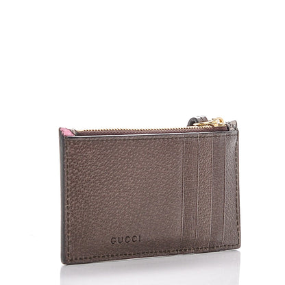 Gucci GG Supreme Monogram Bengal Coin Case Card Holder Beige Crop Pink New Acero 3 of 5