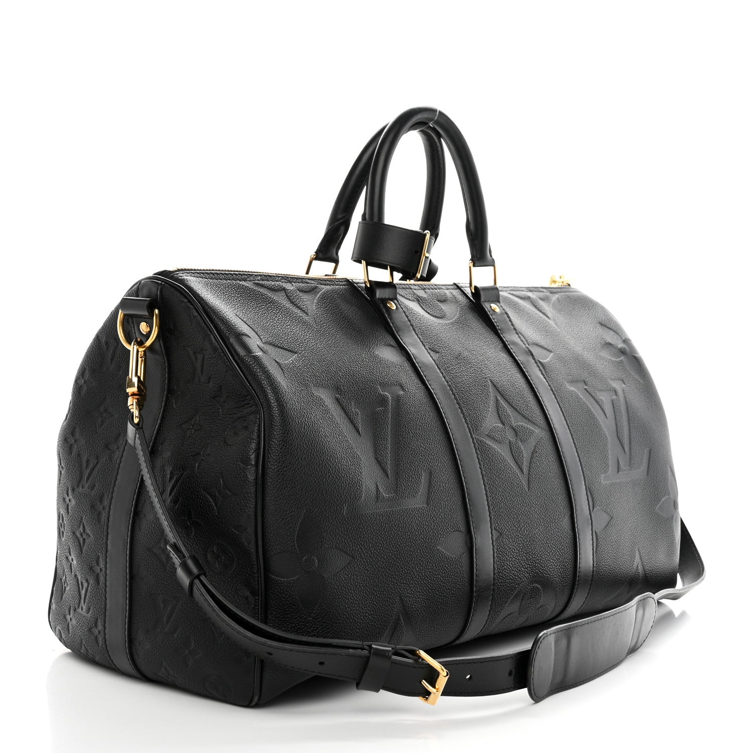 Louis Vuitton Empreinte Monogram Giant Keepall Bandouliere 45 Black 2 of 8