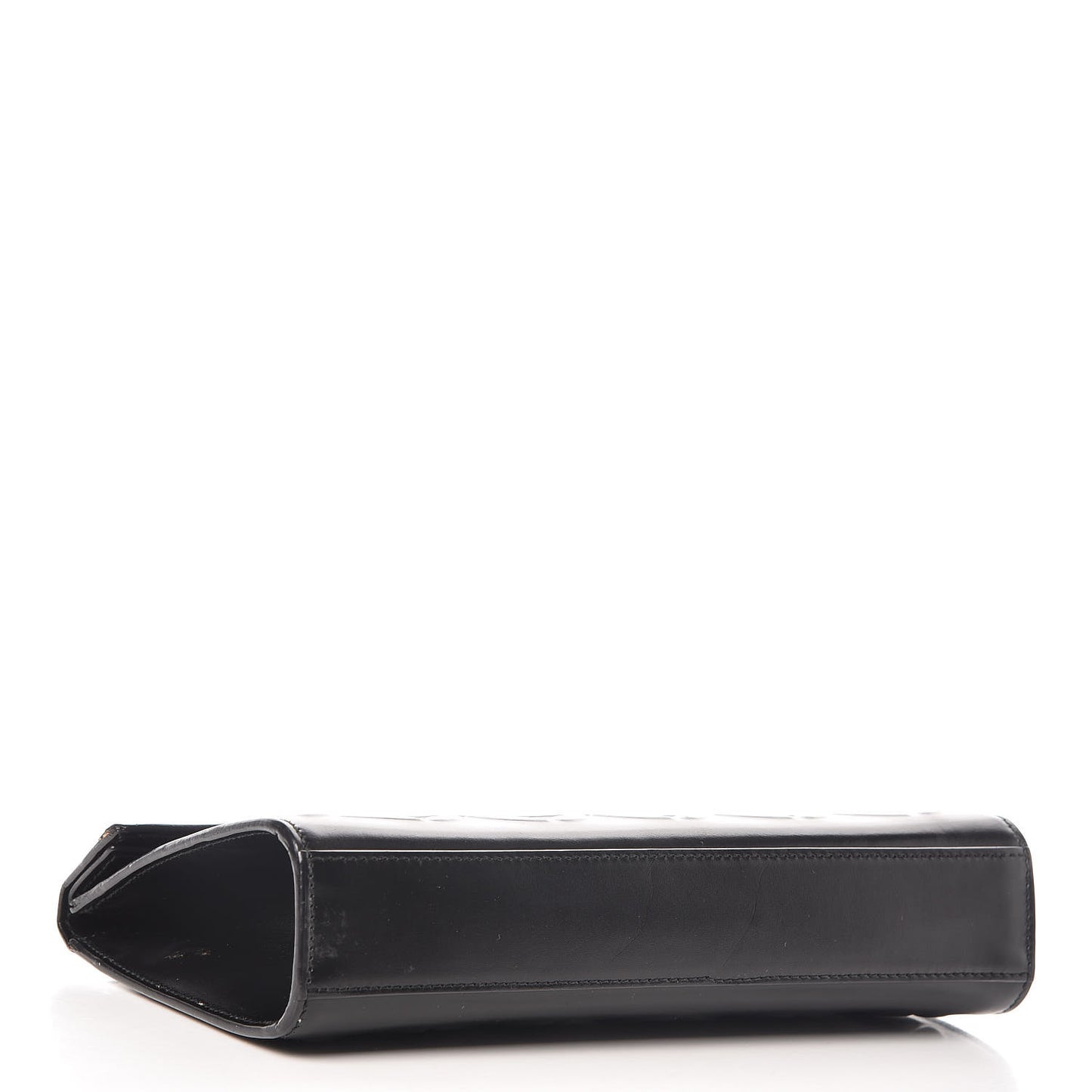 Calfskin Relief Grande Petale Pochette Clutch Black