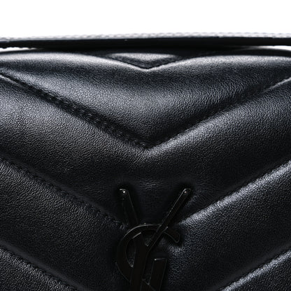 Saint Laurent Calfskin Y Quilted Monogram Monochrome Small Loulou Chain Satchel Black 8 of 11