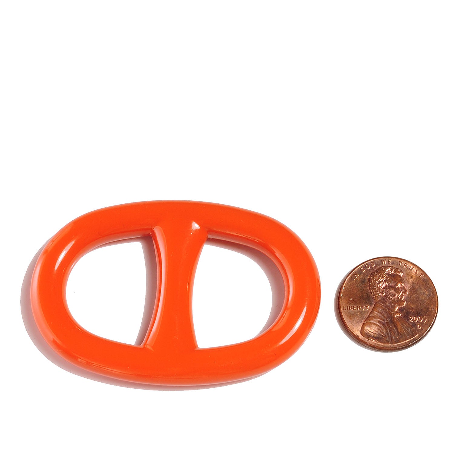 Hermes Lacquer Chaine D'Ancre Scarf Ring Orange 2 of 4