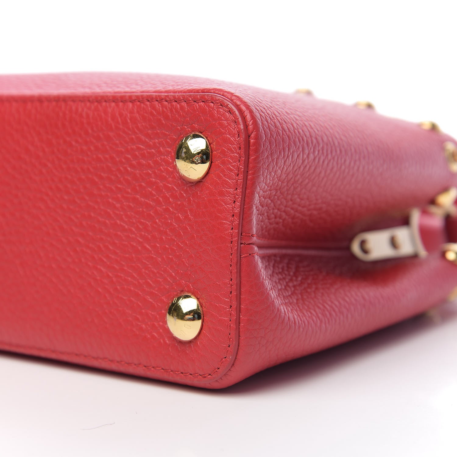 Louis Vuitton Taurillon Studded Capucines BB Rubis 7 of 8