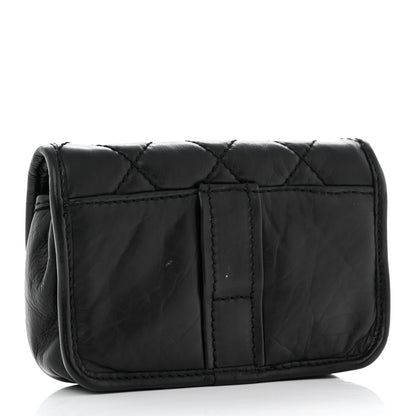 Chanel Aged Calfskin Quilted Logo Flap Belt Bag Black 3 of 11