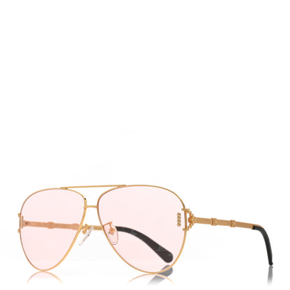 Louis Vuitton Metal Pilot Sunglasses Z1432E Gold 1 of 7
