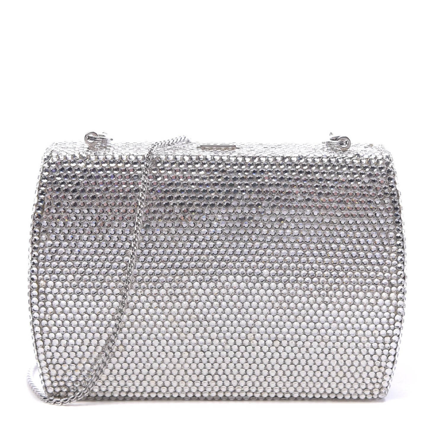 Swarovski Crystal Minaudiere Clutch Silver