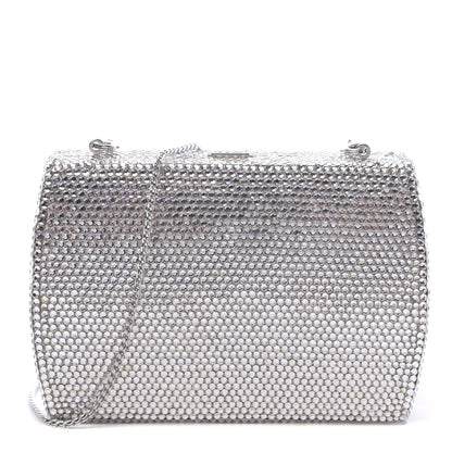 Judith Leiber Swarovski Crystal Minaudiere Clutch Silver 1 of 12