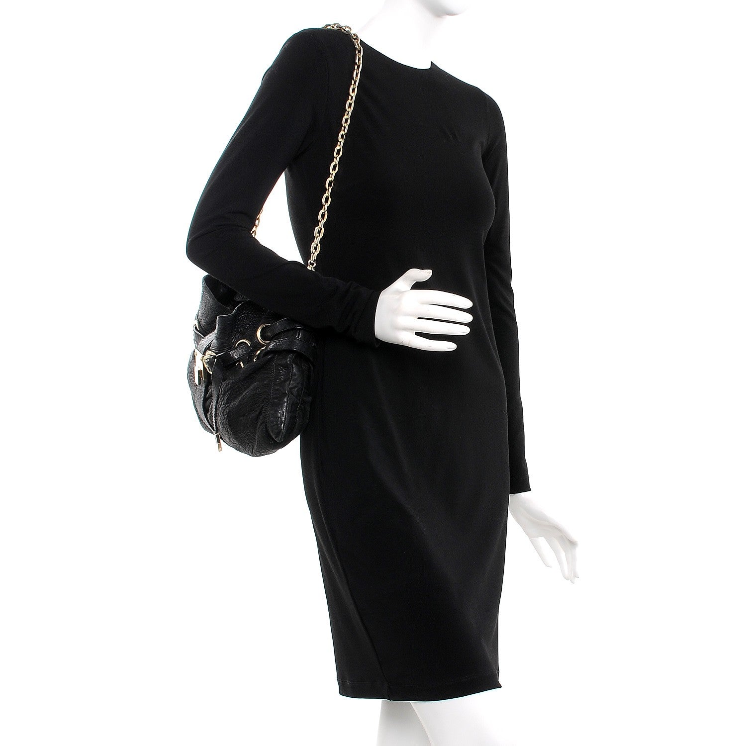 Jimmy Choo Grainy Calfskin Rio Oversized Clutch Bag Black 2 of 14
