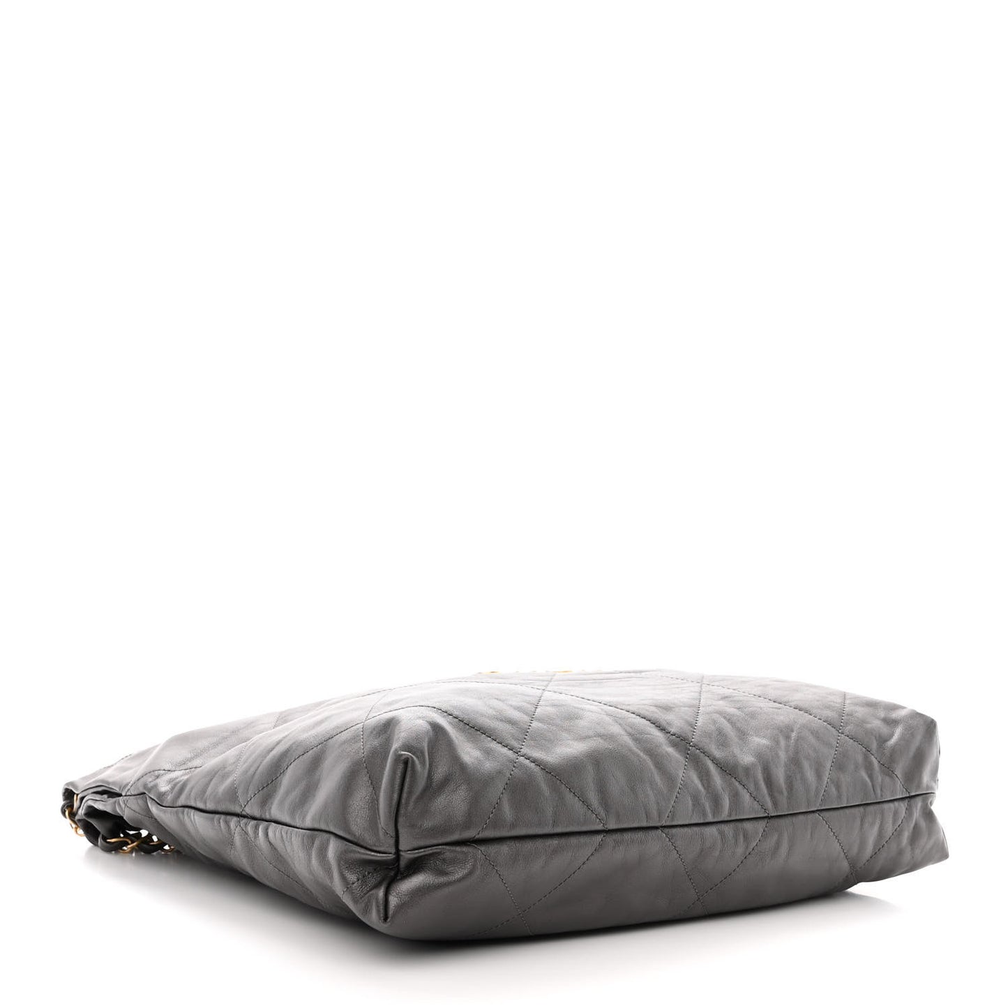 Metallic Calfskin Quilted Chanel 22 Ruthenium