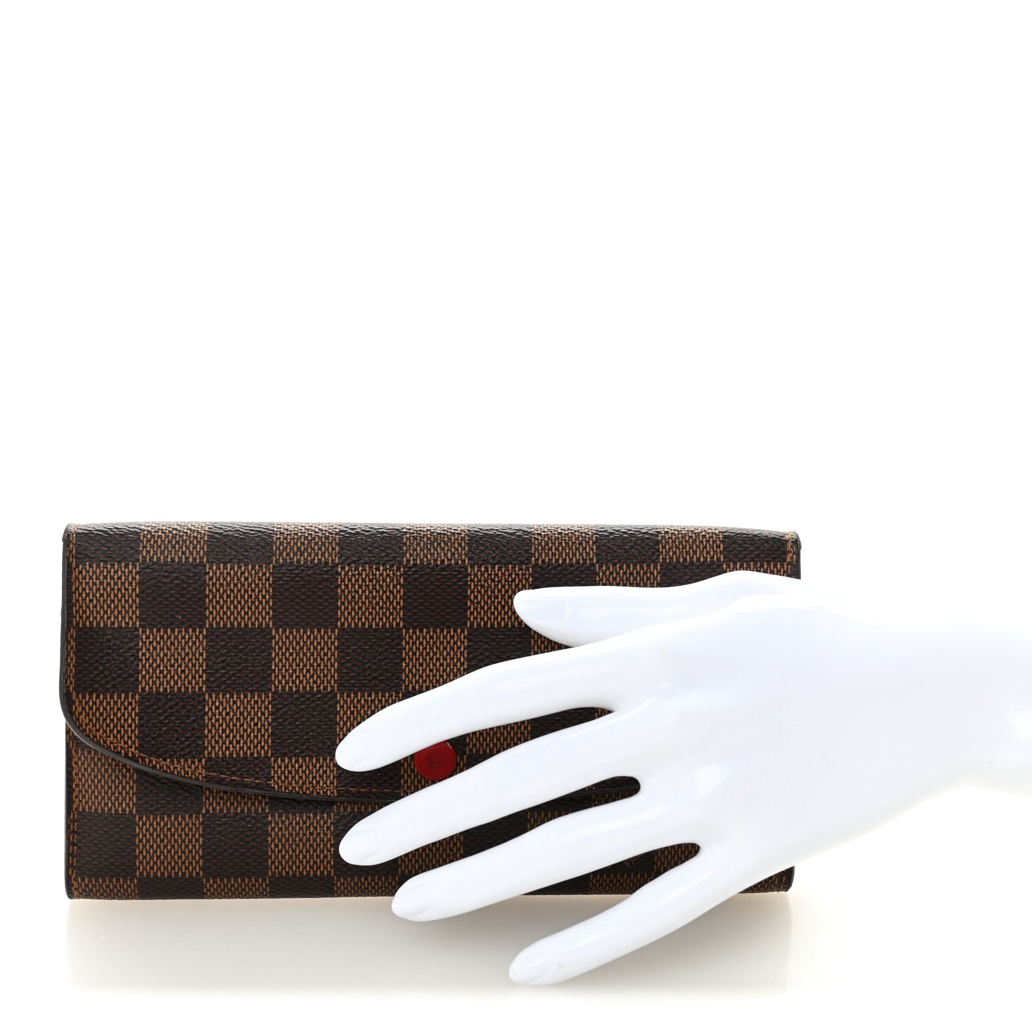 Louis Vuitton Damier Ebene Emilie Wallet Red 2 of 10