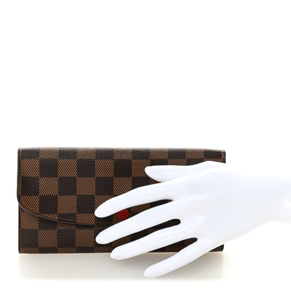 Louis Vuitton Damier Ebene Emilie Wallet Red 2 of 10