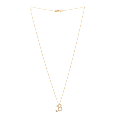 Roberto Coin 18K Yellow Gold Diamond Cursive Initial B Pendant Necklace 3 of 4