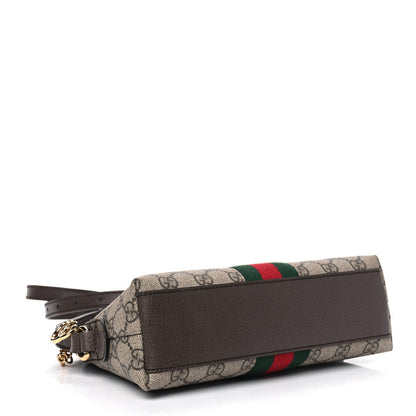 Gucci GG Supreme Monogram Textured Dollar Calfskin Web Small Ophidia Dome Shoulder Bag Beige Ebony New Acero 3 of 4