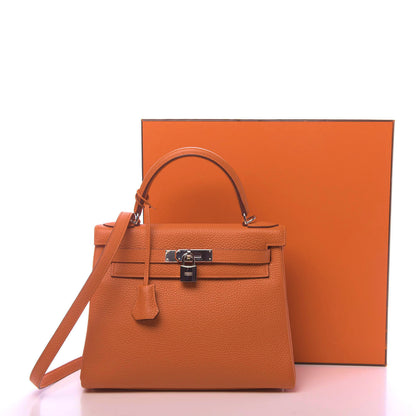 Hermes Taurillon Clemence Kelly Retourne 28 Orange 11 of 11