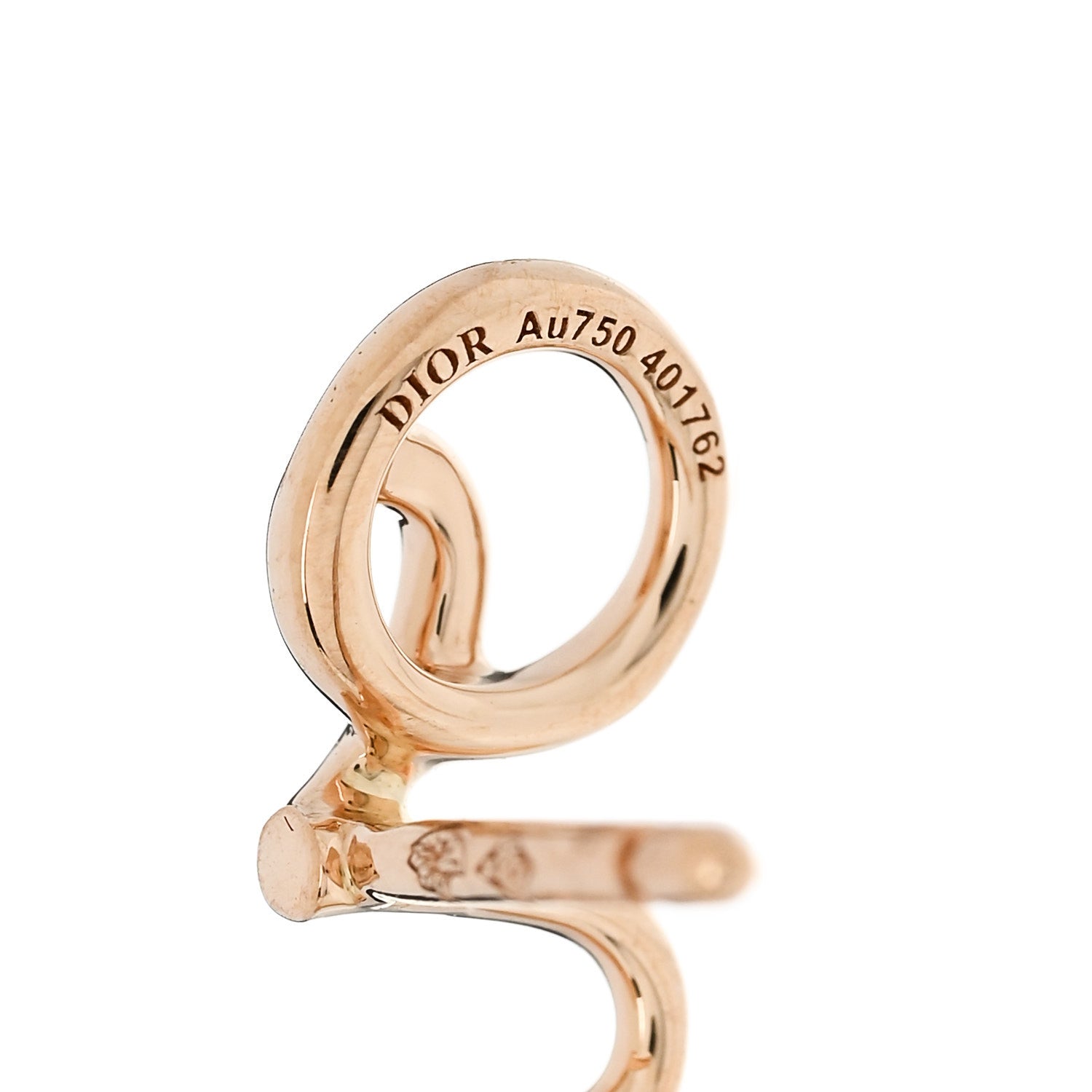 Christian Dior 18K Rose Gold Diamond Oui Single Earring 5 of 5
