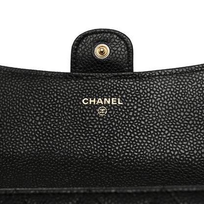 Chanel Caviar Quilted Large Gusset Flap Wallet Black 6 of 10