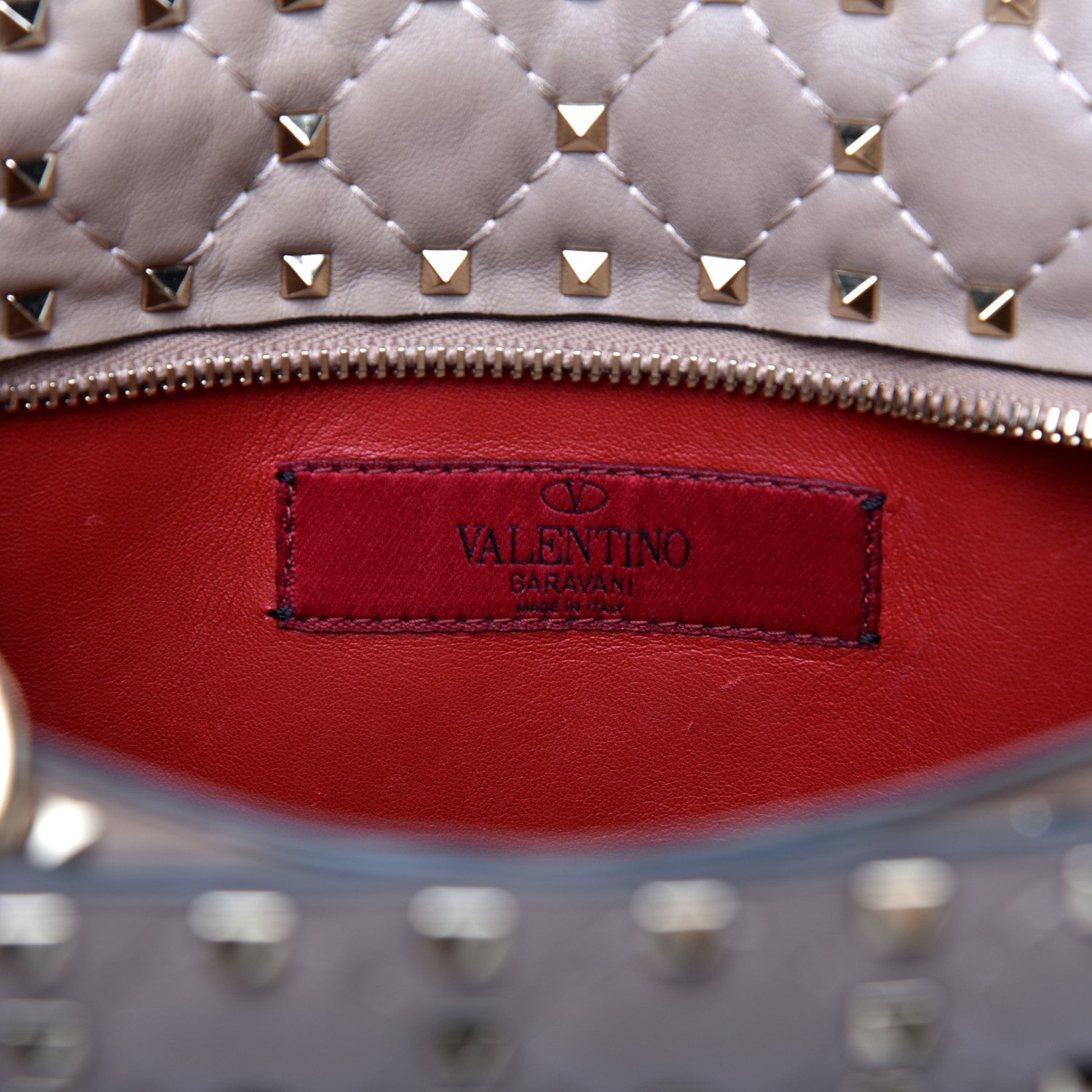 Valentino Garavani Nappa Rockstud Spike Top Handle Shoulder Bag Poudre 8 of 10