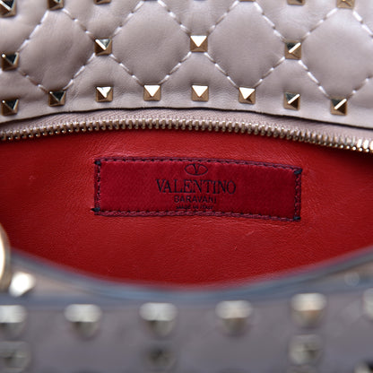Valentino Garavani Nappa Rockstud Spike Top Handle Shoulder Bag Poudre 8 of 10