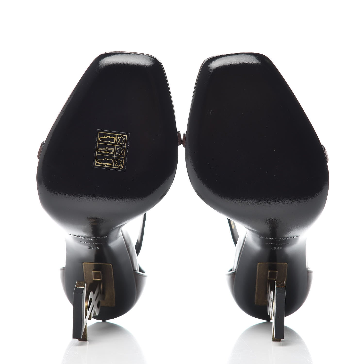 Saint Laurent Calfskin Opyum 110 Sandals 38 Brown 5 of 9