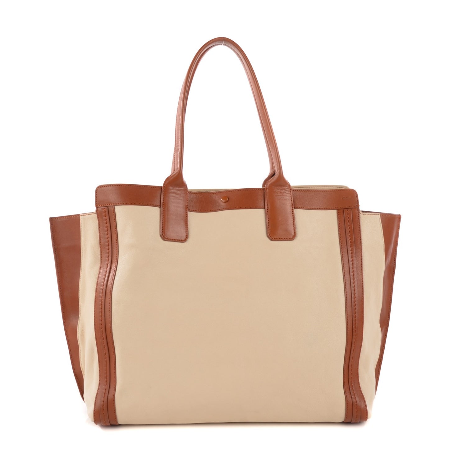 Calfskin Medium Alison East West Tote Husky White Tan