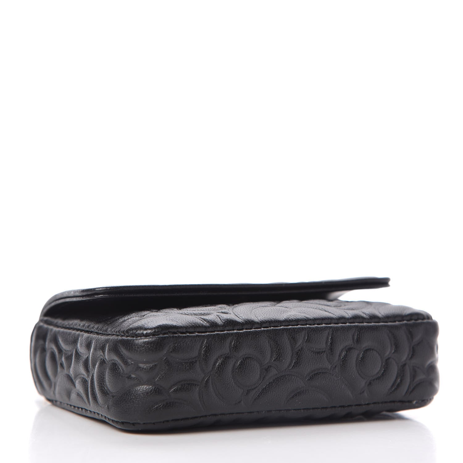 Chanel Lambskin Camellia Embossed Chain Belt Bag Black 4 of 8
