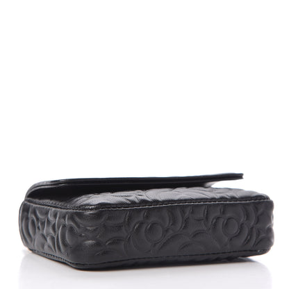 Chanel Lambskin Camellia Embossed Chain Belt Bag Black 4 of 8