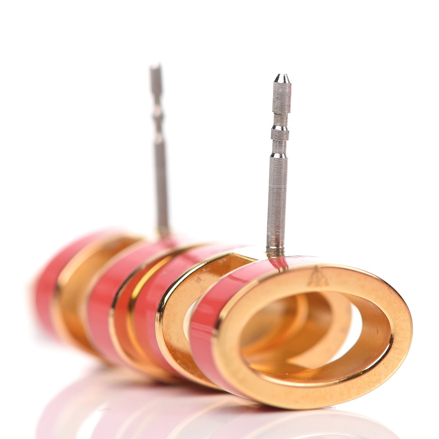 Gold Lacquered Pop H Earrings