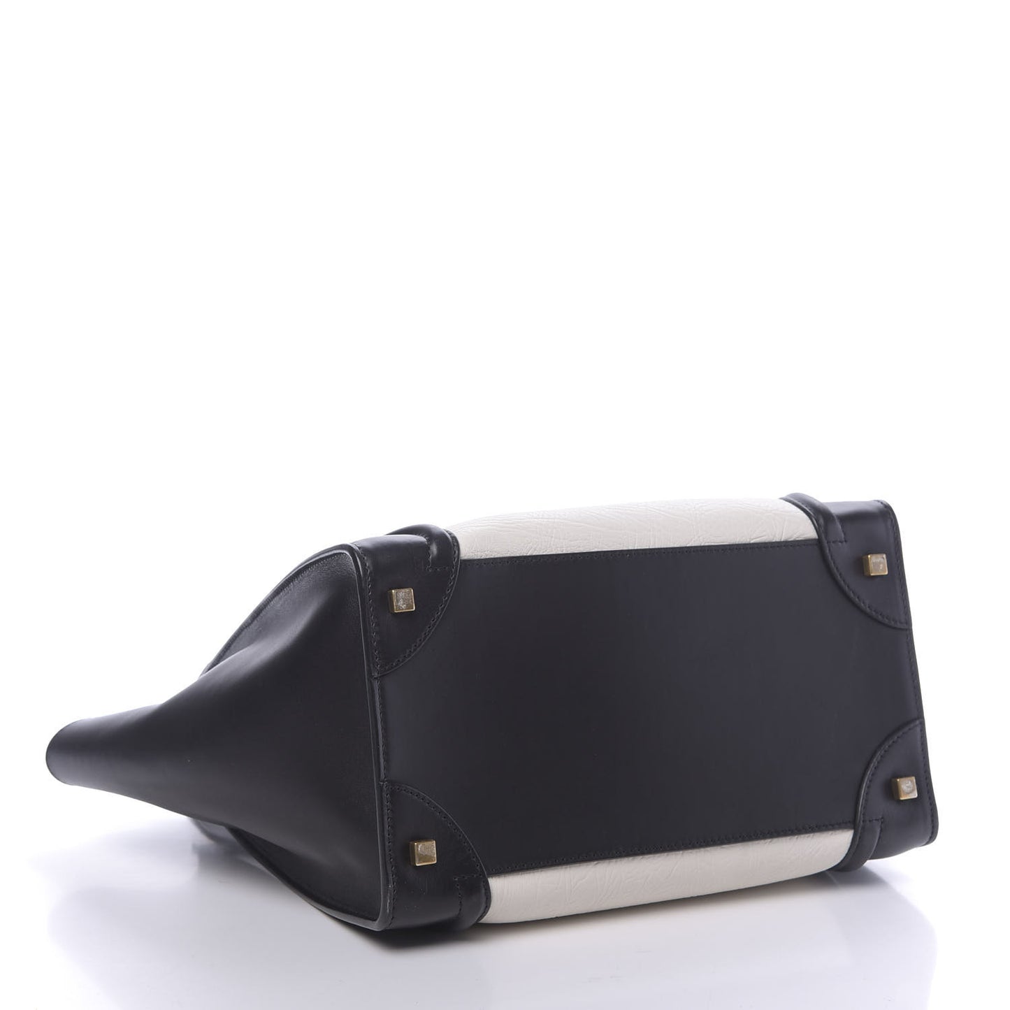 Elephant Calfskin Bicolor Mini Luggage Black White