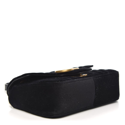 Gucci Velvet Matelasse Mini GG Marmont Shoulder Bag Black 4 of 9